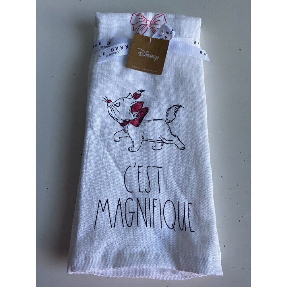 2 Pk Rae Dunn Disney Aristocats Marie C’est Magnifique Kitchen Towel Set NEW‎